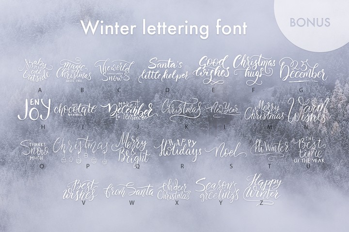 Schriftart Winter lettering
